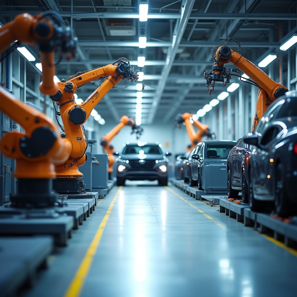 Moderne Fertigungsstraße in der Automobilindustrie